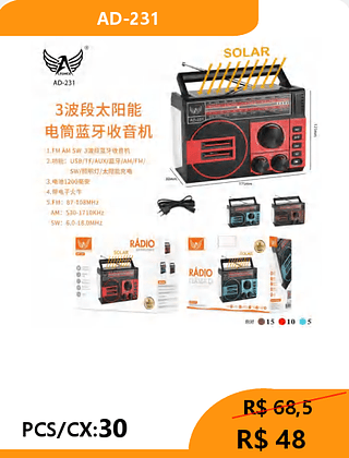 RÁDIO PCS/CX:30 R$48