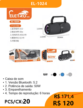 CAIXA DE SOM PCS/CX:20 R$120