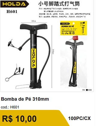 Bomba de Pe 310mm R$ 10,00-10%=9.00/ 100PC/CX