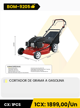 CORTADOR DE GRAMA A GASOLINA CX: 1PCS 1CX: 1899,00/Un