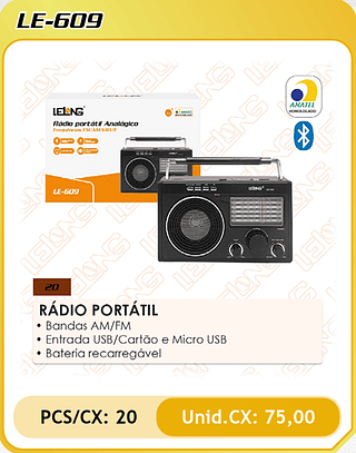 RÁDIO PORTÁTIL 20PÇ=75$