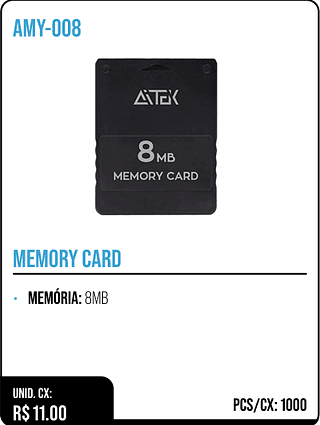 MEMORY CARD UNID. CX: R$ 11.00 PCS/CX: 1000