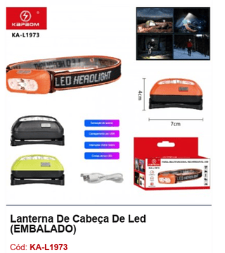 Lanterna De Cabeça De Led R$ 8,1 PCS/cx: 280