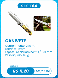 CANIVETE UNID. CX: R$ 11,20 PCS/CX: 120