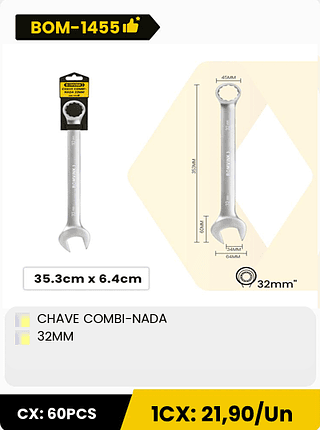 CHAVE COMBI-NADA 32MM CX: 60PCS 1CX: 21,90/Un