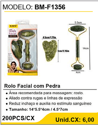 Rolo Facial com Pedra 200PCS/CX Unid.CX: 6,00
