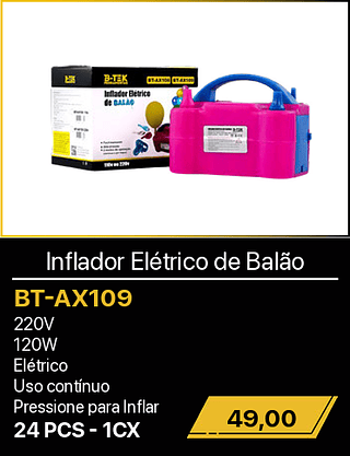 Inflador Elétrico de Balão 24PCS R$49,00