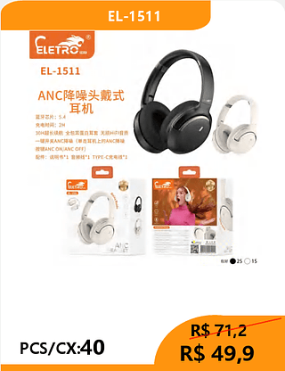 HEADPHONE PCS/CX:40 R$49,9