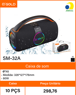 Caixa de som - Caixa 10 PCS Preco Unitario 298,76
