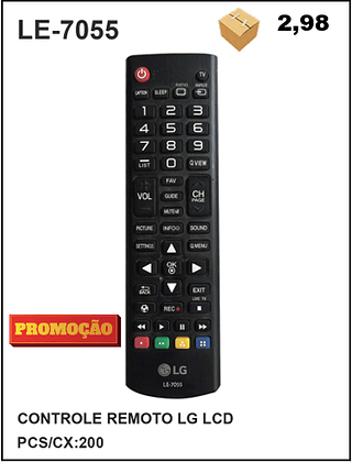 CONTROLE REMOTO LG LCD 200pç=2,98$