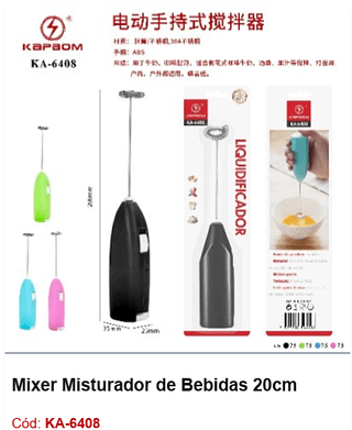 Mixer Misturador de Bebidas 20cm R$ 7,65 PCS/Cx: 300