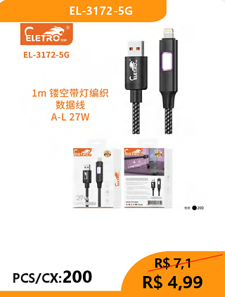 CABO LIGHTNING PCS/CX:200 R$4,99
