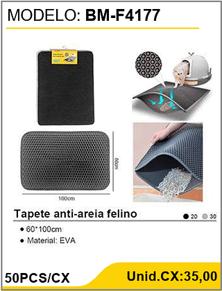 Tapete anti-areia felino 50PCS/CX Unid.CX:35,00