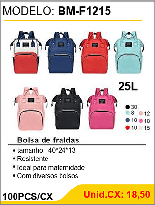 Bolsa de fraldas 100PCS/CX Unid.CX: 18,50
