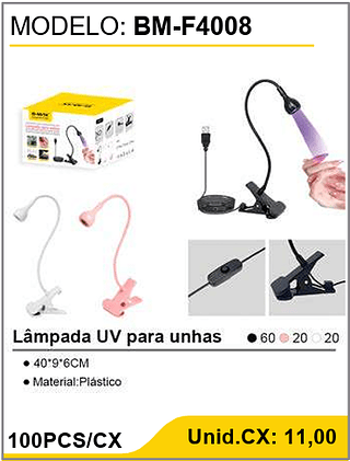 Lâmpada UV para unhas 100PCS/CX Unid.CX: 11,00