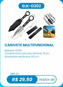 CANIVETE MULTIFUNCIONAL UNID. CX: R$ 29,50 PCS/CX: 120