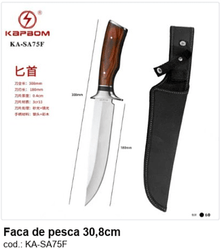 Faca de pesca 30,8cm R$ 33,3 PC/CX:60