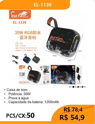 CAIXA DE SOM PCS/CX:50 R$54,9