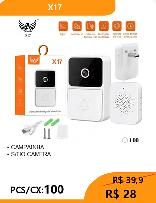 CAMPAINHA PCS/CX:100 R$ 28