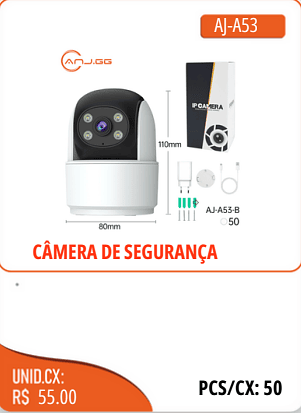 CAMERA DE SEGURANCA UNID.CX:RS 55.00 PCS/CX:50