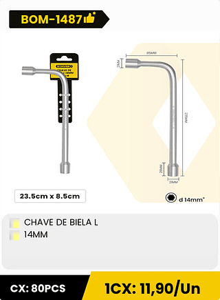 CHAVE DE BIELA L 14MM CX: 80PCS 1CX: 11,90/Un