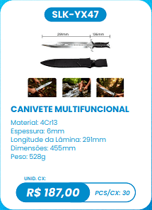 CANIVETE MULTIFUNCIONAL UNID. CX: R$ 187,00 PCS/CX: 30