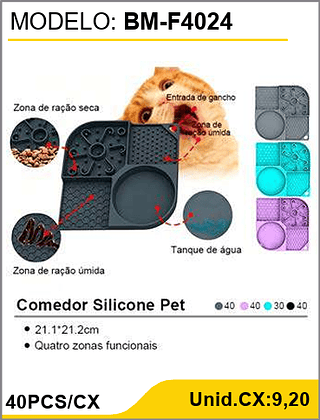 Comedor Silicone Pet 40PCS/CX Unid.CX:9,20