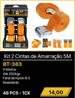 Kit 2 Cintas de Amarração 5M 48PCS R$14,00