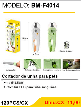 Cortador de unha para pets 120PCS/CX Unid.CX: 11,00