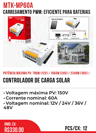 Controlador De Carga Solar 12pç=330$