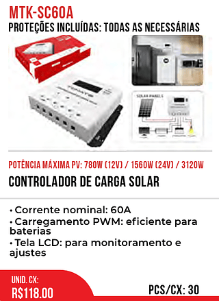 Controlador De Carga Solar 30pç=118$