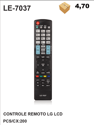 CONTROLE REMOTO LG LCD 200pç=4,7$