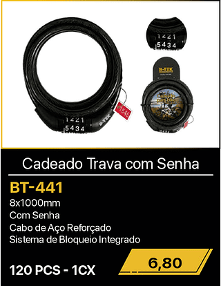 Cadeado Trava com Senha 120PCS R$6,80