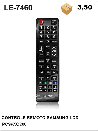 CONTROLE REMOTO SAMSUNG LCD 200PÇ=3,5$