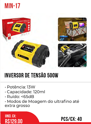 INVERSOR DE TENSÃO 500W 40pç=129$