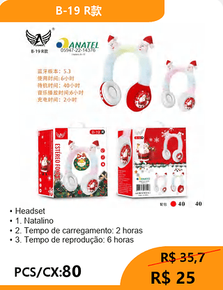 Headset Natalino PCS/CX:80 R$25