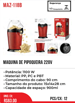 MAQUINA DE PIPOQUEIRA 220v 12pç=63$
