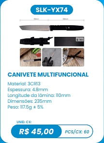 CANIVETE MULTIFUNCIONAL UNID. CX: R$ 45,00 PCS/CX: 60