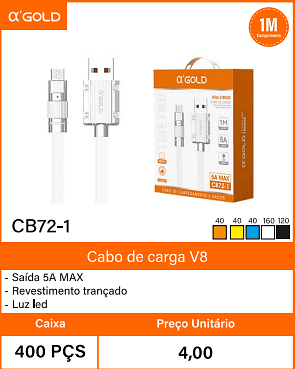 Cabo de carga V8 Caixa 400 PCS Preco Unitaric 4,00