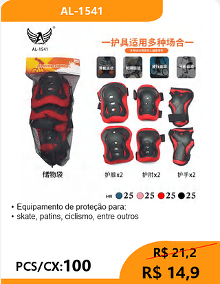 Equipamento de proteção PCS/CX:100 R$ 14,9