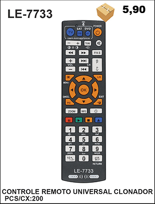 CONTROLE REMOTO UNIVERSAL CLONADOR 200PÇ=5,9$