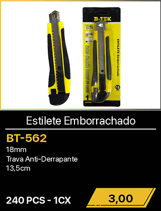 Estilete Emborrachado 240PCS R$3,00
