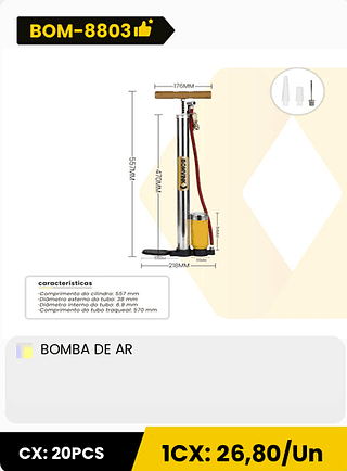 BOMBA DE AR CX: 20PCS 1CX: 26,80/Un