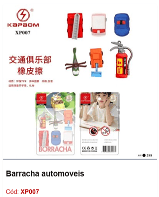 Barracha automoveis R$ 7,2 PCS/cx: 288