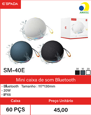 Mini caixa de som Bluetooth Caixa 60 PCS Preco Unitario 45,00