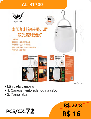 Lâmpada camping PCS/CX:72 R$ 16