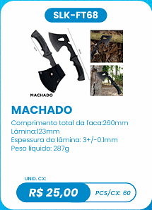 MACHADO UNID. CX: R$ 25,00 PCS/CX: 60