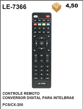 CONTROLE REMOTO CONVERSOR DIGITAL PARA INTELBRAS 200pç=4,5$