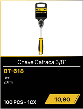 Chave Catraca 3/8” 100PCS R$10,80