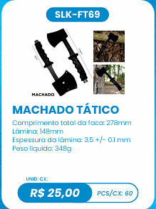 MACHADO TÁTICO UNID. CX: R$ 25,00 PCS/CX: 60